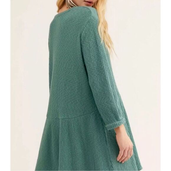 Free People beach Blossom Button Up Mini Dress oversized Pockets sz XS - Picture 2 of 10